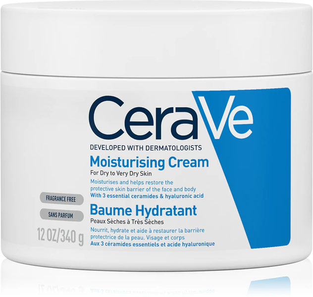 Крем CeraVe Moisturizers зволожуючий крем для обличчя та тіла для сухої та дуже сухої шкіри EV01987 фото